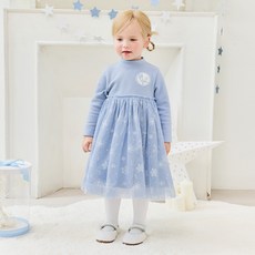 mollimelli 迪士尼女童冰雪奇緣艾莎羅紋紗質洋裝