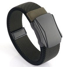 바로킵 알루미늄 버클 캐주얼 탄력 밴드 벨트, 교차밀리터리, 1개