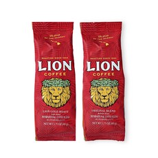 LION COFFEE Lioncoffee GOLD ROAST咖啡豆 49g+BLEND咖啡豆 原味 49g, 粉碎