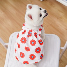 寵物氣球花朵連身裙, 1個, 白色