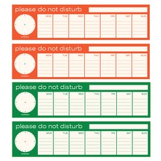PAPERIAN Do Not Disturb 每週便條紙 2款 x 2入 A套組, 1套, 朱紅色, 綠色