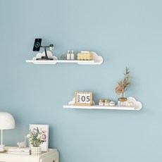 可愛無支架壁掛架 2入, 白色, 1層