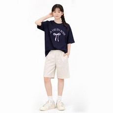 나나주니 라운드넥 라비앙 티셔츠 + 버뮤다 바지 세트