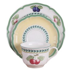 Villeroy & Boch 法國花園盤子組, 1組, 玻璃杯 + 碟子 + 盤子, 多色