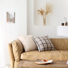 BELLELIFE Madras格紋羊毛抱枕套