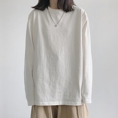 Lalaon 女款寬鬆大尺碼素色長袖箱型T恤 TSP934