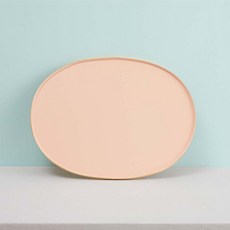 Attic&Base LILPANG 亞麻橢圓木托盤, 1個, 蜜桃