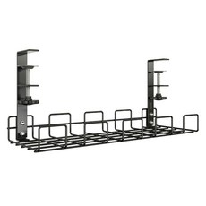 Market Plan 分層免鑽孔延長線收納架, 黑色, 1個
