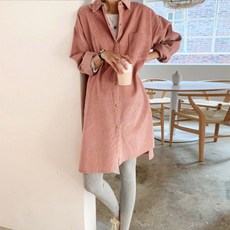 코듀로이 임부용 롱 셔츠