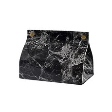 고급스러움 가득한 대리석 마블링 패턴 티슈커버, 블랙