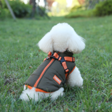 Baosle 狗狗高級冬季保暖鋪棉背心胸背帶, 1個, 橄欖綠