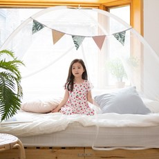 Dashop 1秒完成 一鍵式 帳篷式 蚊帳, 白色的