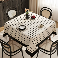 마미루 화이트앤블랙 방수 식탁 테이블보, 디자인 06, 1개, 100 x 160 cm