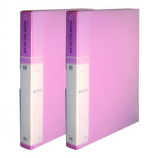 MiDAS HYUNPOONG 60頁 A4索引透明文件夾, 粉紅色, 2個