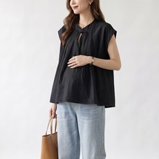 I CAN SIMPLE 短袖立領寬鬆版孕婦上衣