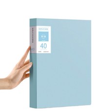 A4文件整理透明文件夾 40頁, 1個, 藍色 40頁