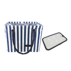 Beaurator 簡約可瀝水沐浴包 海軍藍直條紋, 1個, 海軍藍