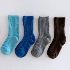 Ruth's Kids 兒童四季彩色羅紋2襪子4件組
