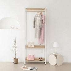 퍼리든 큐브 드레스룸 시스템 행거 1단 오크 방문설치, 화이트오크