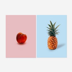WEMODERN 水果風水室內裝飾普普藝術海報 李子冰沙 + 鳳梨冰沙組合