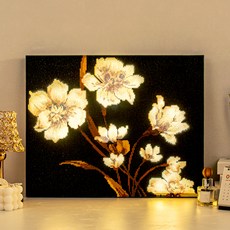 ARTJOY DIY LED 畫布款鑽石畫 40 x 50 cm, 1個, 黃金花