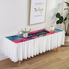 알럽홈 심플 모던 TV장 쉬폰 커버, 무지개잎