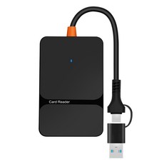 SPACE SHIELD FormatOn 標準 USB 2.0 USB-C / USB-A 雙相容 OTG 多功能讀卡機, 黑色, 1個, SS-MCRH-0002