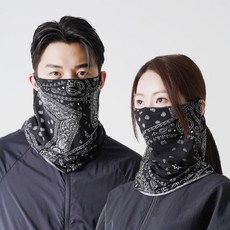 A-VIC SPORTS 四季 防紫外線 棉質 多功能脖圍 2入, 黑色