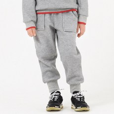 兒童外口袋刷毛束口褲