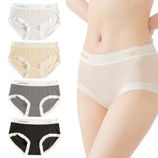 KOMOZ 女性舒適柔軟日常內褲5件組, 白色, 粉紅色, 黃色, 灰色, 黑色
