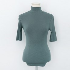 큐니걸스 여성용 슬림골지 목폴라반팔티