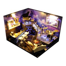 꼬미딜 DIY 미니어처하우스 2020-58 록스타 스튜디오 + 제작도구, 혼합색상, 1개