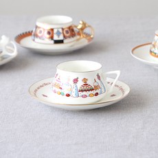 임페리얼포슬린 러시안소울 쿨리치시티 티컵앤소서 세트 180ml, 혼합색상, 1세트