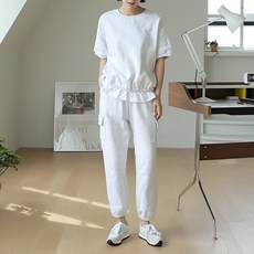 BBAE BBAE 女士日常圓領分層短袖 T恤 + 慢跑褲訓練套裝