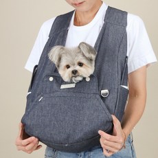 RITOGATO 寵物 Bodeully Petit 前背包, 1個, 丹寧藍