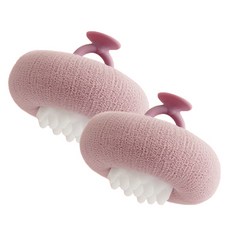 溫和去角質起泡沐浴球, 2個, 紫色, 1入