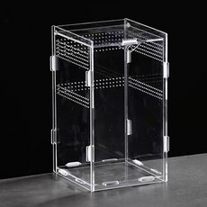 小寵物爬蟲類小動物預製籠立式12*12*20cm, 1個, 透明