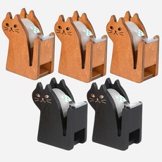 MONACO OLIVE 喵喵 原木膠帶台 自然色 3p + 黑色 2p 套組, 1套, 自然色, 黑色