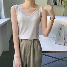 레몬소울 여성용 체젠 네크 시스루 나시티