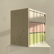 반디 다용도 미니 수납 서랍장 워시3단, 워시 + 핑크 + 그린
