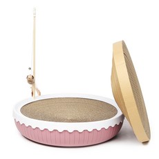 Purmi 貓咪Niko Neko布丁布丁貓抓板, 粉紅色, 1個