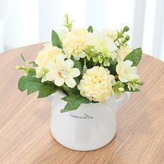 도시정원 손잡이 믹스 알리움 조화 소품, 옐로우, 1개