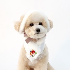 ITS DOG 寵物雪中花鋪棉圍巾, 白色, 1個