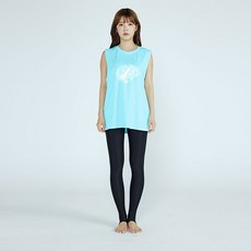 soleil 女款寬鬆版 Swimmers 防曬背心 + 九分環扣水上運動緊身褲套裝