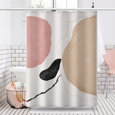 Pairing 北歐風格素色條紋浴簾隔間簾 180 x 200 cm, 1個