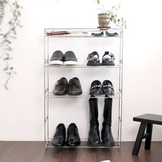 模組化DIY積木鞋架 10雙 L 4入 + 底板組合, 1套, 不鏽鋼