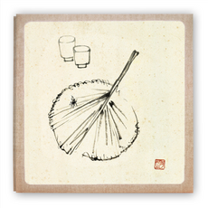 扇子圖案掛畫 27*28cm, 40張, 白（到）