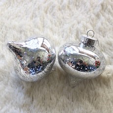 Dawoo F&G 聖誕水銀水滴球 2入, 銀色, 2個