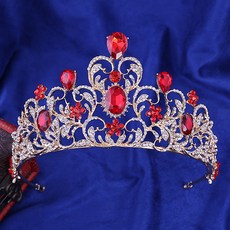 Luna Glam 愛心造型婚禮皇冠 WC926, 金紅色, 1個