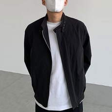 男士時尚流線領口設計長袖襯衫式拉鍊外套